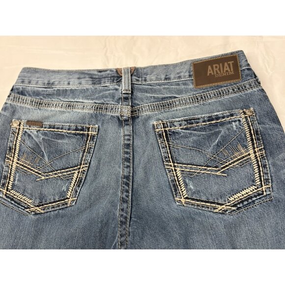 Ariat M5 Ridgeline Gambler Straight Leg Fit Low Rise Jeans Men’s 34x31 Denim - Picture 7 of 16